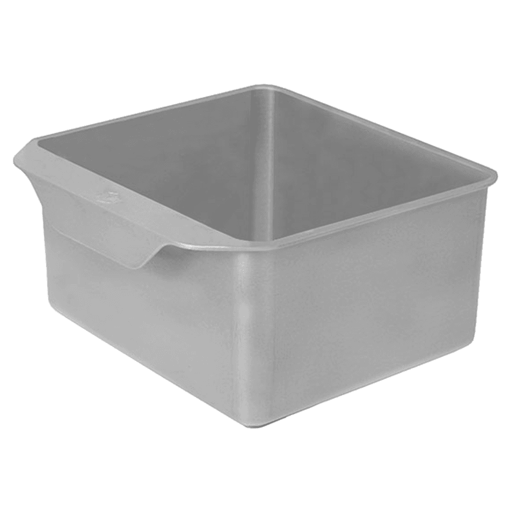 Single 3.2 QT Polystyrene Bin with Small Handle, Silver Gray