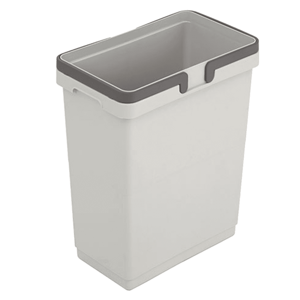 Single 32 QT Polystyrene Waste Bin with Handle, Silver Gray