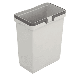 Single 32 QT Polystyrene Waste Bin with Handle, Silver Gray