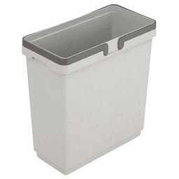 Single 35 QT Polystyrene Waste Bin with Handle, Silver Gray