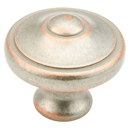 1-3/16" Charlevoix Round Knob, Distressed Nickel/Copper