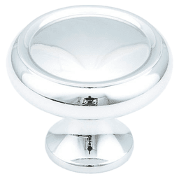 1-1/4" Traditional Round Cabinet Knob, Polished Chrome
