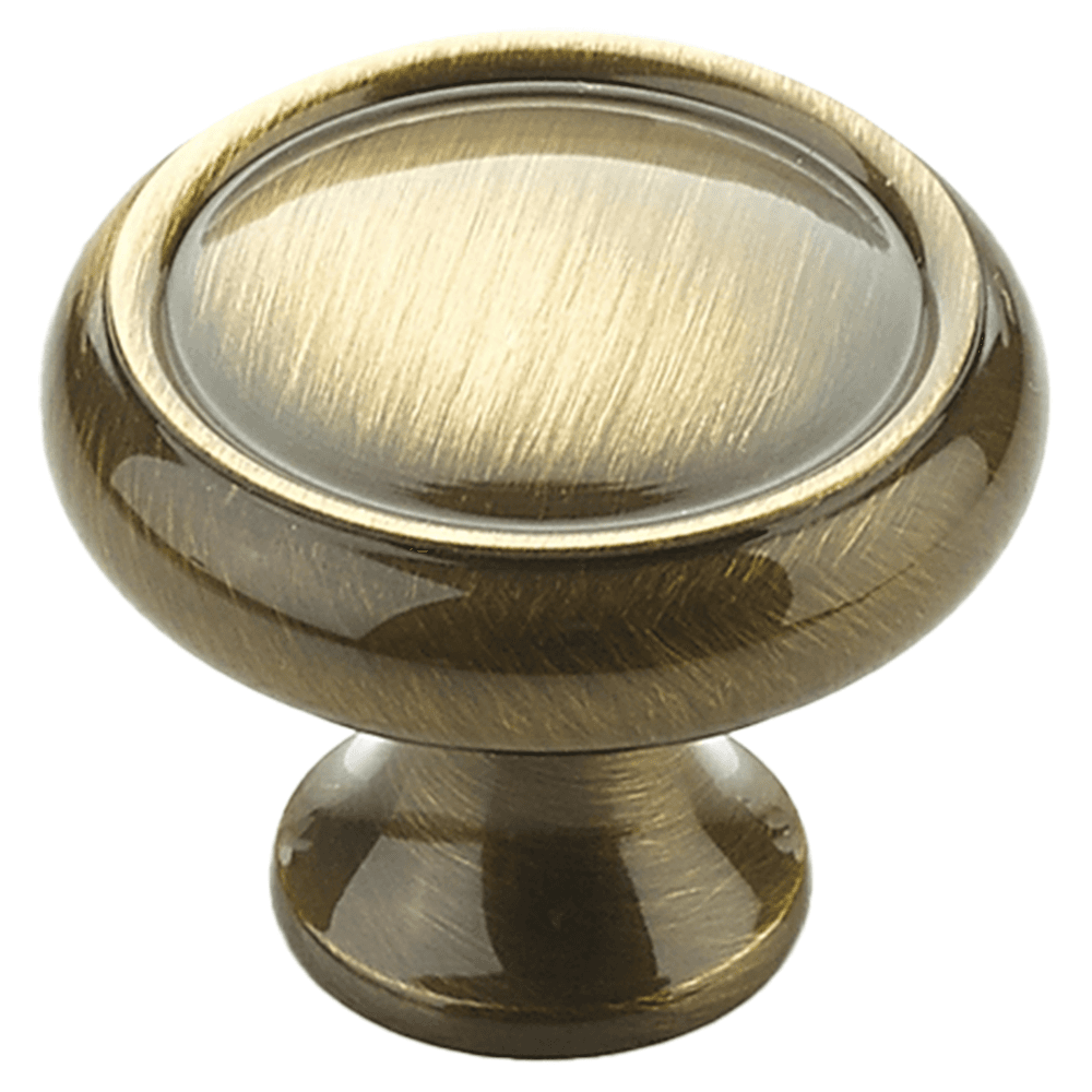 1-1/4" Traditional Round Cabinet Knob, Antique Brass