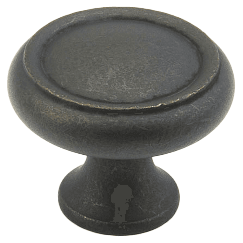 1-1/4" Traditional Round Cabinet Knob, Distressed Bronze