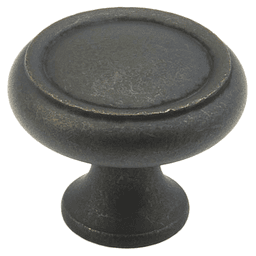 1-1/4" Traditional Round Cabinet Knob, Distressed Bronze