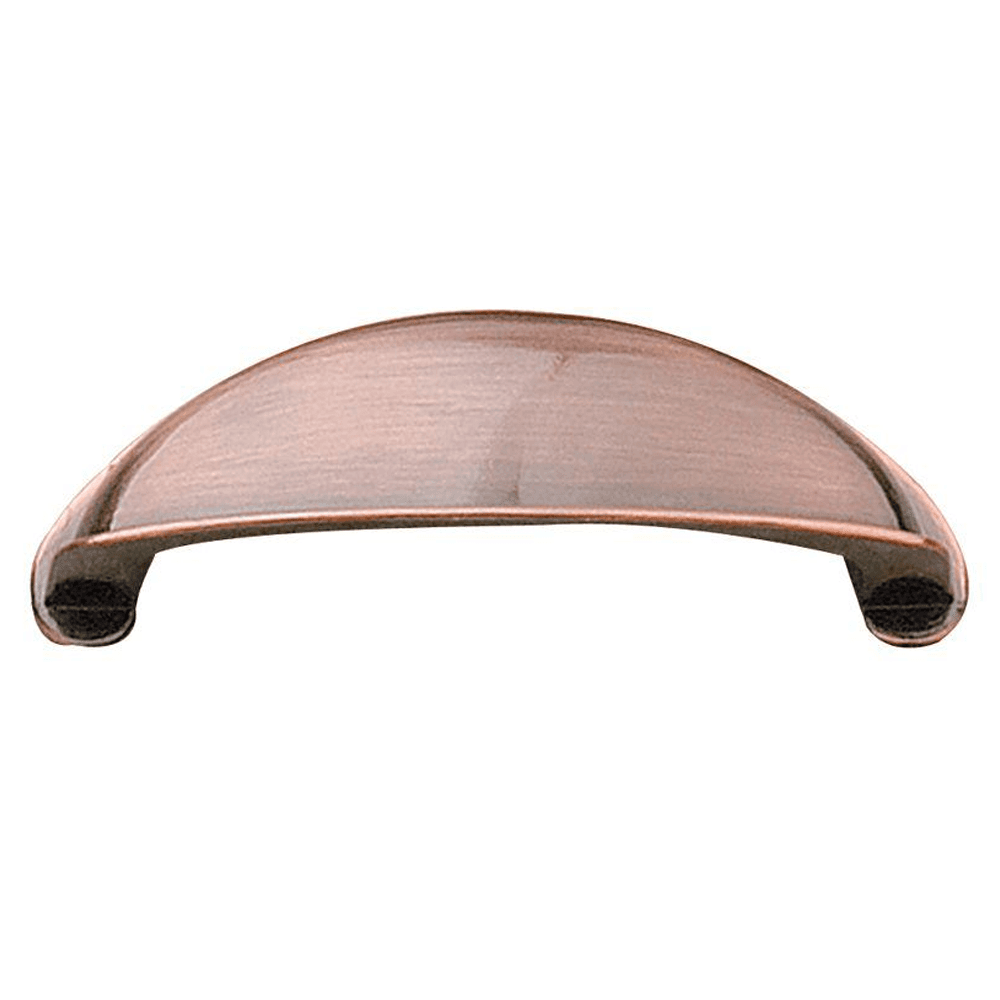 3" Traditional Designs Cup Pull, Distressed Copper, 3-3/4" Length