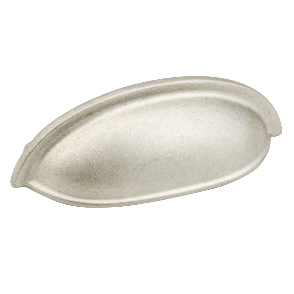 3" Traditional Designs Cup Pull, Distressed Nickel, 3-3/4" Length