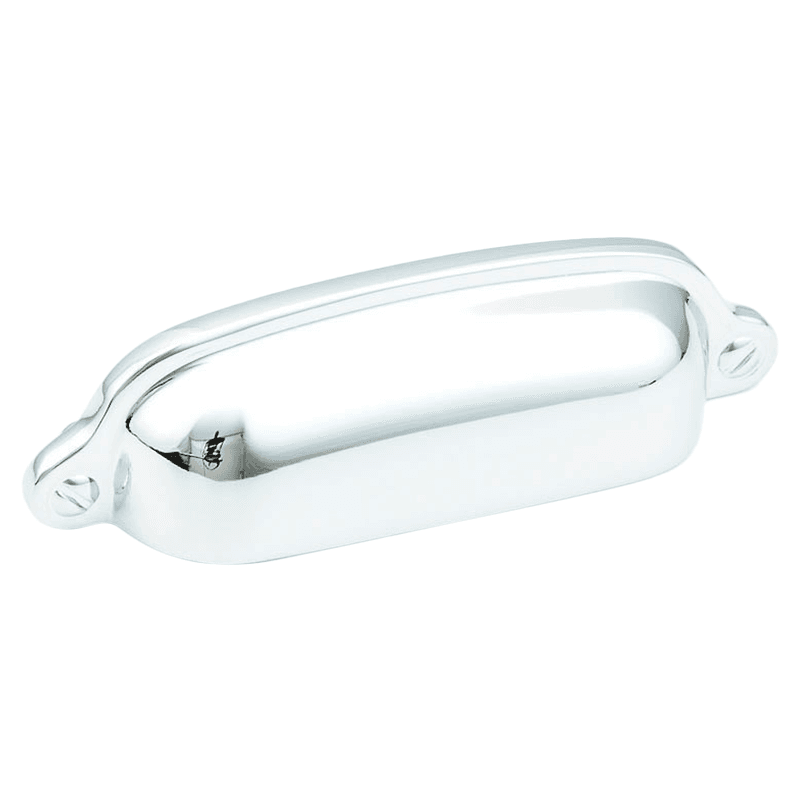 3" Country Cup Pull, Polished Chrome