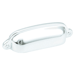 3" Country Cup Pull, Polished Chrome
