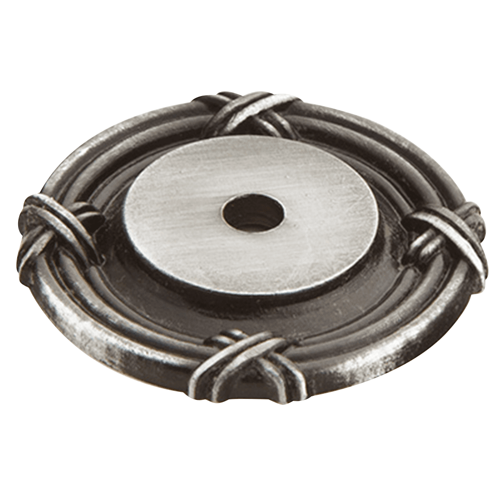 1-1/2" Versaille Backplate Knob, Antique Pewter