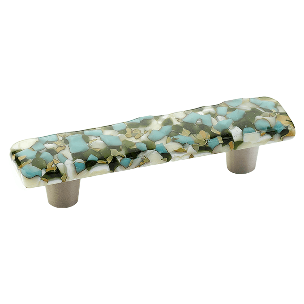 3" Ice Cabinet Pull, Green/Blue Pebbles