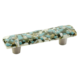 3" Ice Cabinet Pull, Green/Blue Pebbles