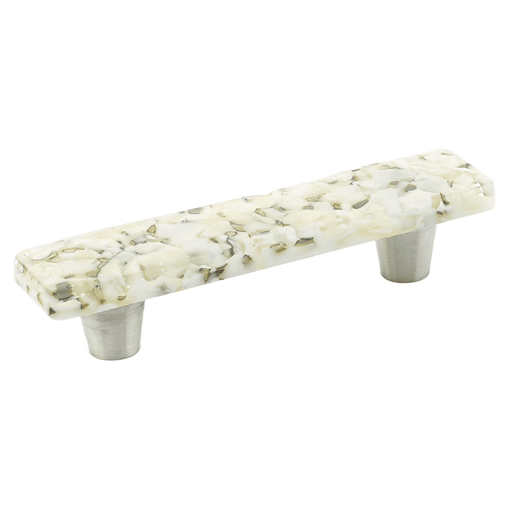 3" Ice Cabinet Pull, White Lace Pebbles