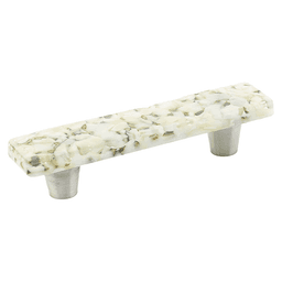 3" Ice Cabinet Pull, White Lace Pebbles