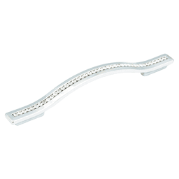 5-1/16" x 6-5/16" Skyevale Contemporary Cabinet Pull, Polished Chrome