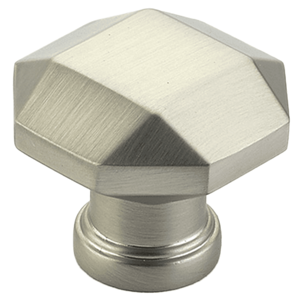 1-1/4" Menlo Park Faceted Cabinet Knob, Satin Nickel