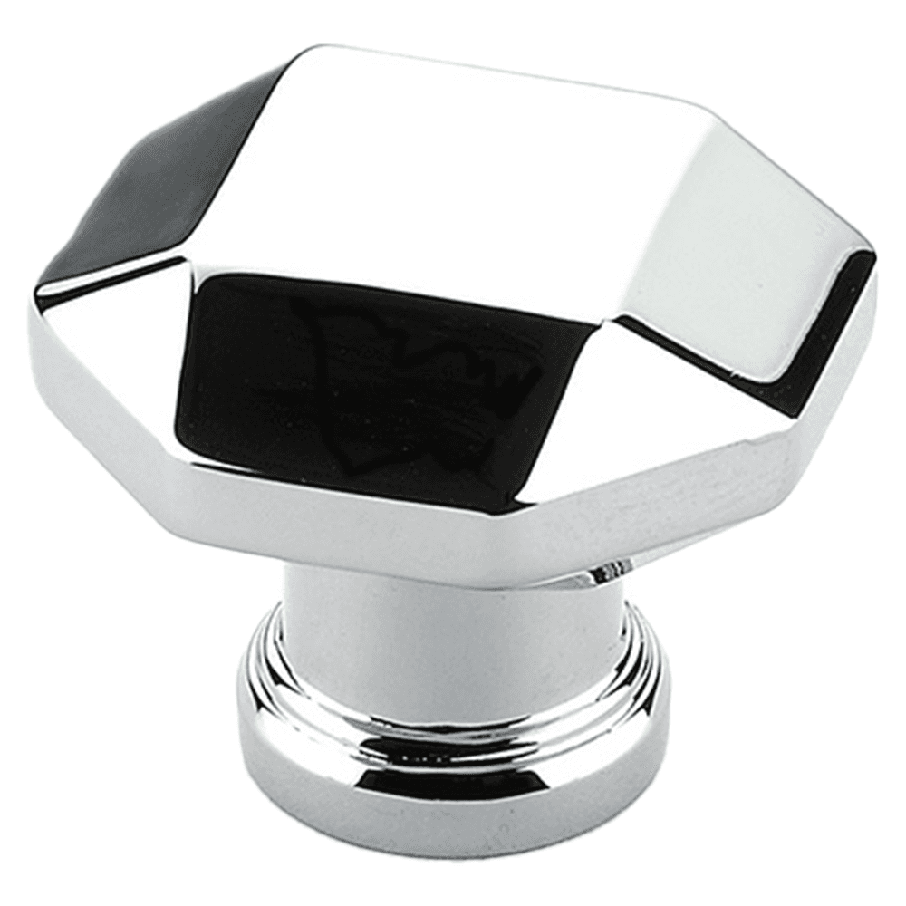 1-1/4" Menlo Park Faceted Cabinet Knob, Polished Chrome