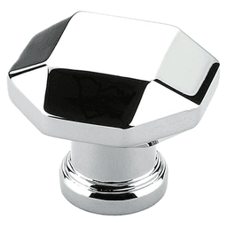 1-1/4" Menlo Park Faceted Cabinet Knob, Polished Chrome