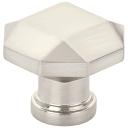 1-1/4" Menlo Park Faceted Cabinet Knob, Brushed Nickel