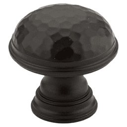 1-1/4" Atherton Hammered Plain Edge Cabinet Knob, Oil Rubbed Bronze