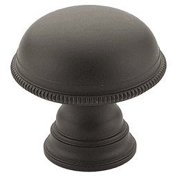 1-1/4" Atherton Plain Surface Knurled Edge Round Cabinet Knob, Oil Rubbed Bronze