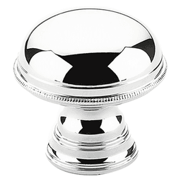 1-1/4" Atherton Plain Surface Knurled Edge Round Cabinet Knob, Polished Chrome