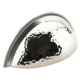 3" Atherton Hammered Knurled EdgeCup Pull, Polished Nickel