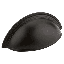 3" Atherton Plain Surface Knurled Edge Cup Pull, Oil Rubbed Bronze