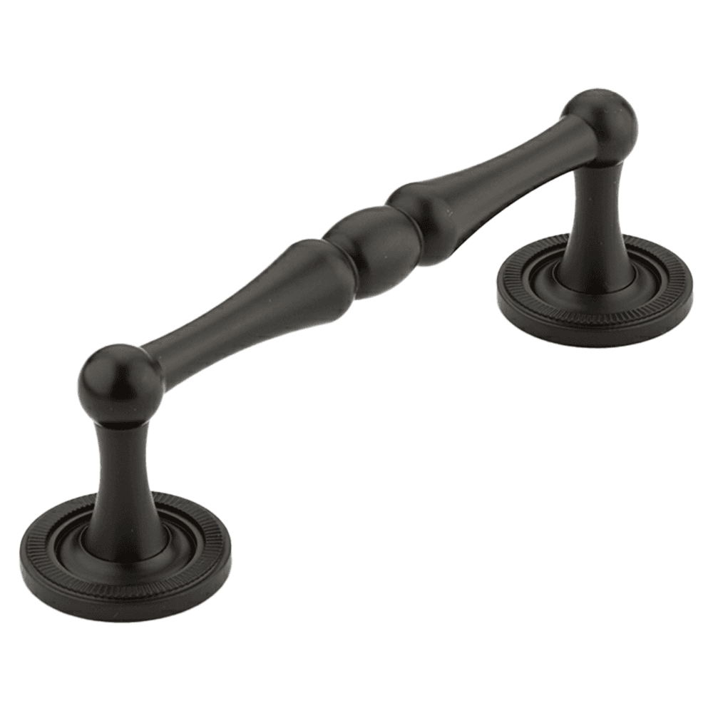 4" Atherton Knurled Footplate Cabinet Pull, Oil Rubbed Bronze
