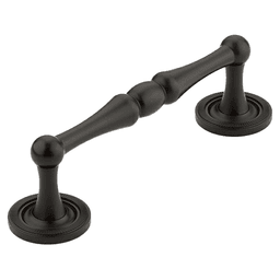 4" Atherton Knurled Footplate Cabinet Pull, Oil Rubbed Bronze