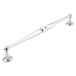 15" Atherton Knurled Footplate Appliance Pull, Polished Chrome
