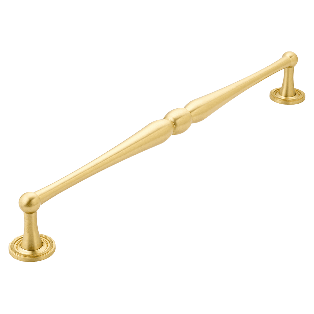 15" Atherton Knurled Footplate Appliance Pull, Satin Brass
