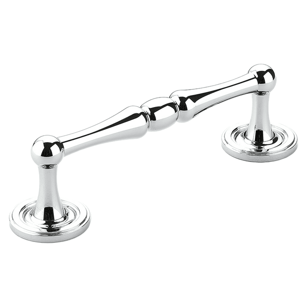 4" Atherton Plain Footplate Cabinet Pull, Polished Chrome