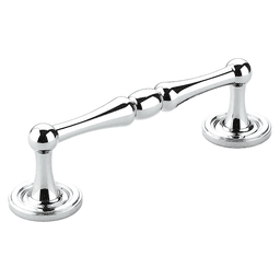 4" Atherton Plain Footplate Cabinet Pull, Polished Chrome