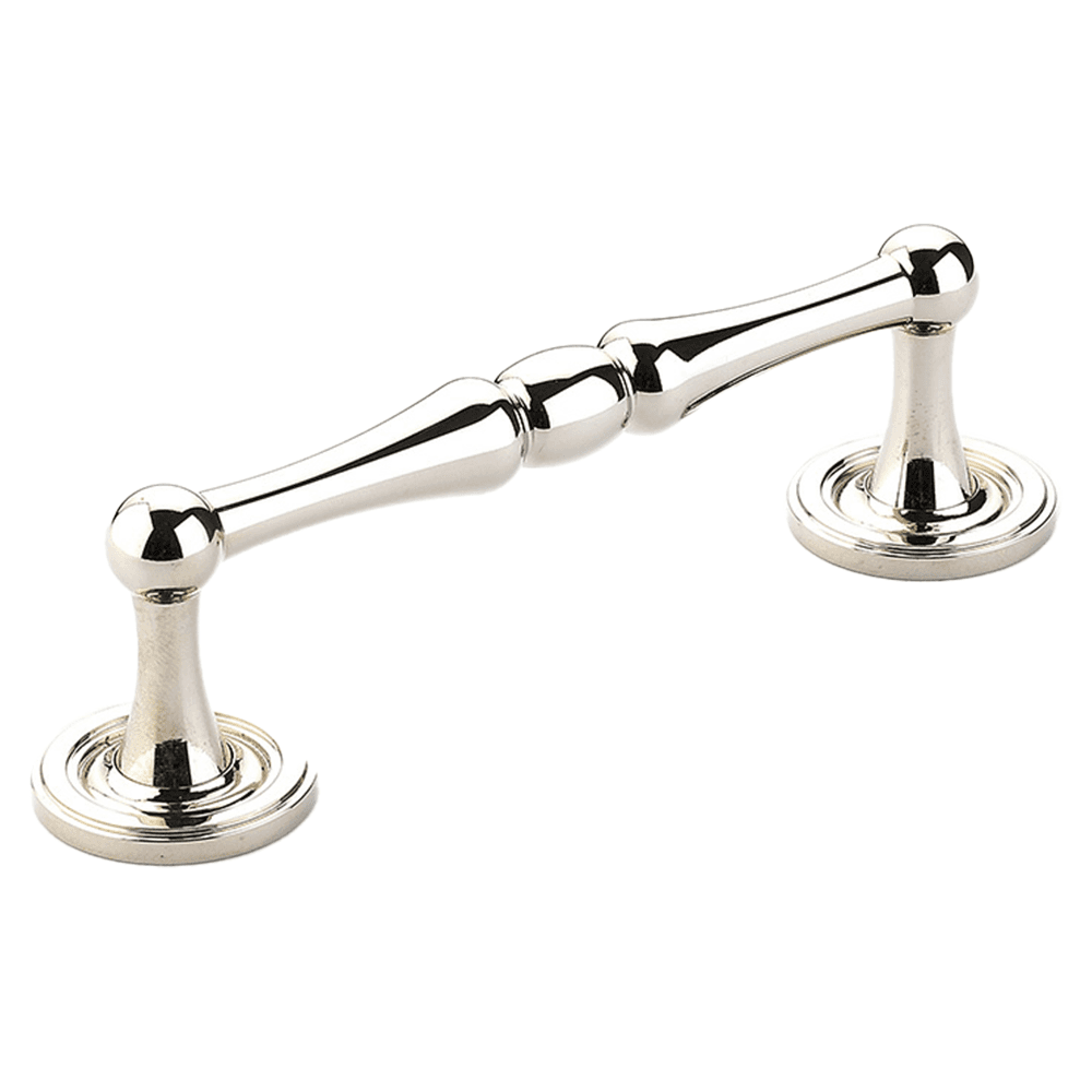 4" Atherton Plain Footplate Cabinet Pull, Polished Nickel