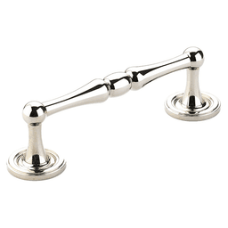 4" Atherton Plain Footplate Cabinet Pull, Polished Nickel