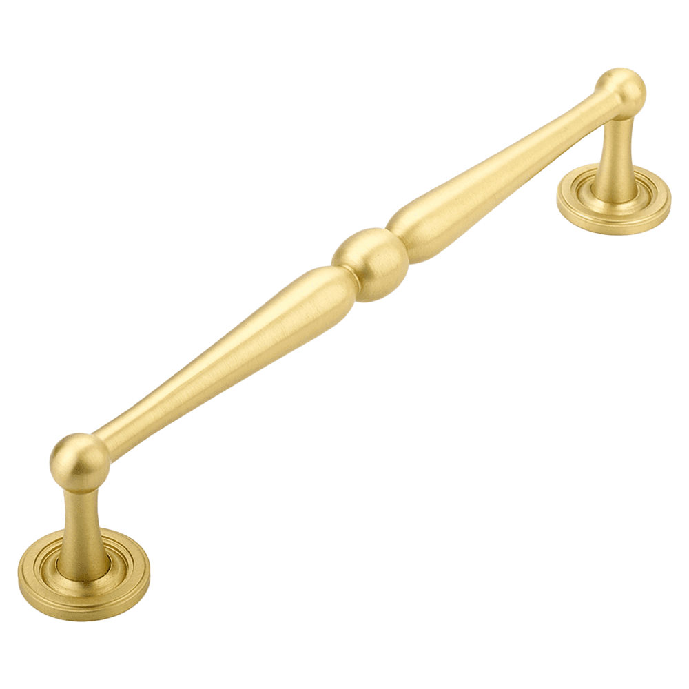 8" Atherton Plain Footplate Cabinet Pull, Satin Brass