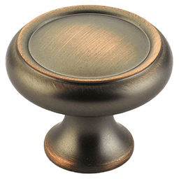 1-1/4" Traditional Round Cabinet Knob, Aurora Bronze
