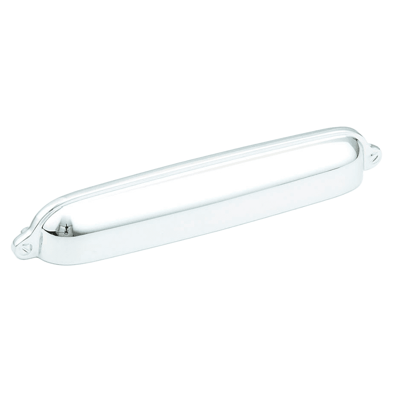 6" Country Cup Pull, Polished Chrome