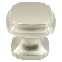 1-3/8" Empire Square Cabinet Knob, Satin Nickel