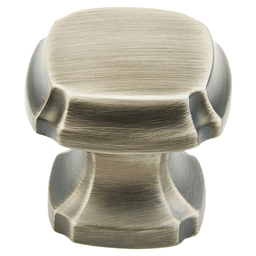 1-3/8" Empire Square Cabinet Knob, Antique Nickel