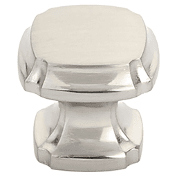 1-3/8" Empire Square Cabinet Knob, Brushed Nickel