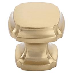 1-3/8" Empire Square Cabinet Knob, Signature Satin Brass