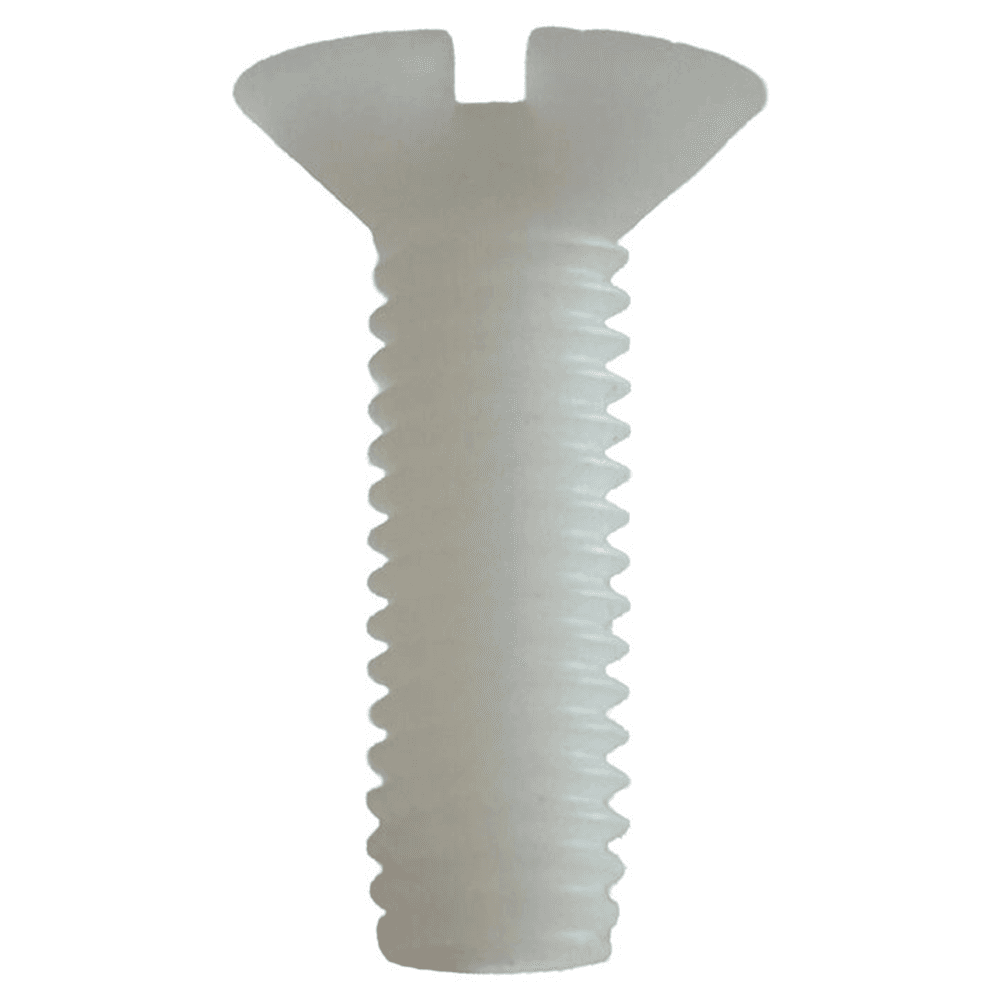 M6 x 1mm Nylon Slotted Plastic Screw