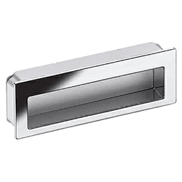 3-3/4" 2Z078 Series Cabinet Flush Pull, Polished Chrome