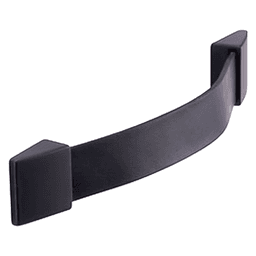 6-1/4" 2Z326 Series Cabinet Pull, Matte Black/Black Leather