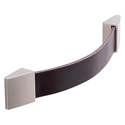 6-1/4" 2Z326 Series Cabinet Pull, Satin Nickel/Black Leather