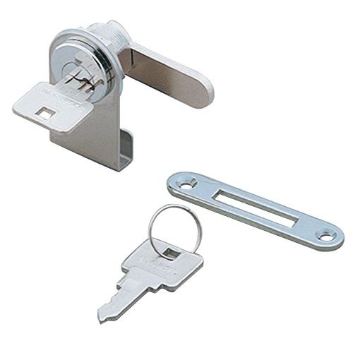 2100 Disc Tumbler Glass Door Lock, Nickel, Keyed-Alike