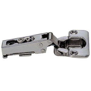 100° Opening Standard Euro Hinge, 45mm Boring Pattern, Free-Swinging, 19mm Overlay, Stainless Steel, Screw-On