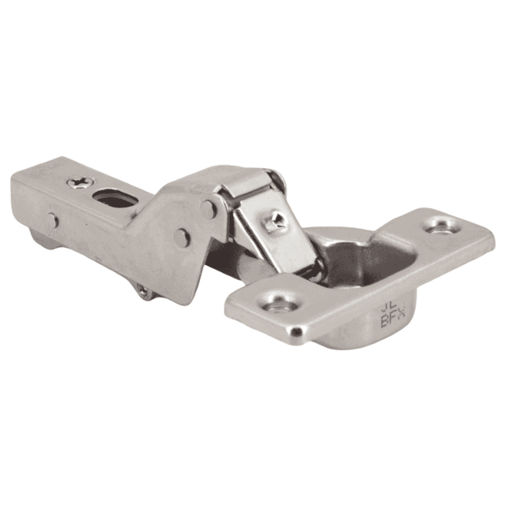 105° Opening Concealed Hinge, Free-Swinging, Steel, Nickel, Screw-On